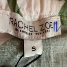 Switch Rachael Zoe Green Abstract Botanical Linen Blend Wrap Midi Skirt Side Tie OS 2 image