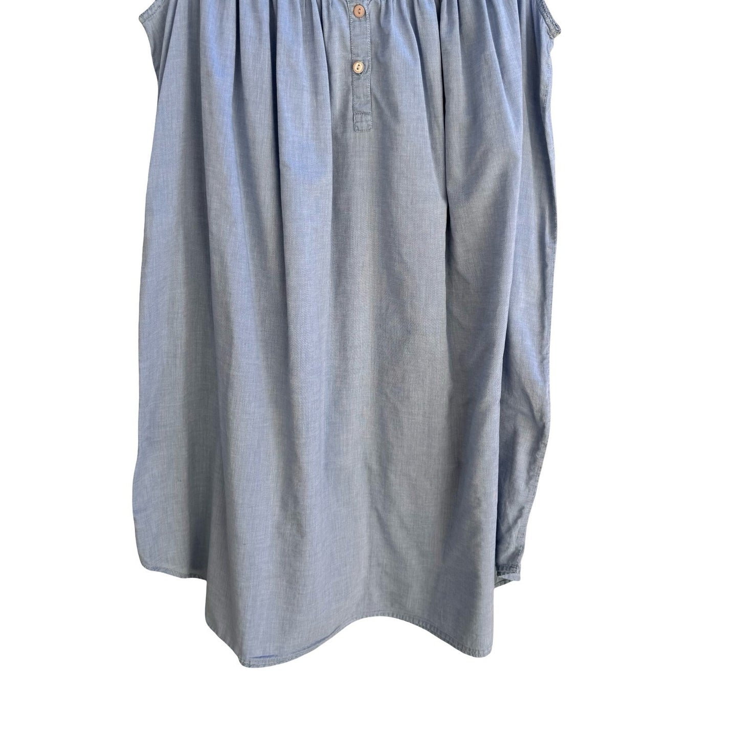 Secret Treasures Cotton Floral Embroidered Sleeveless Nightgown Cottage Blue L