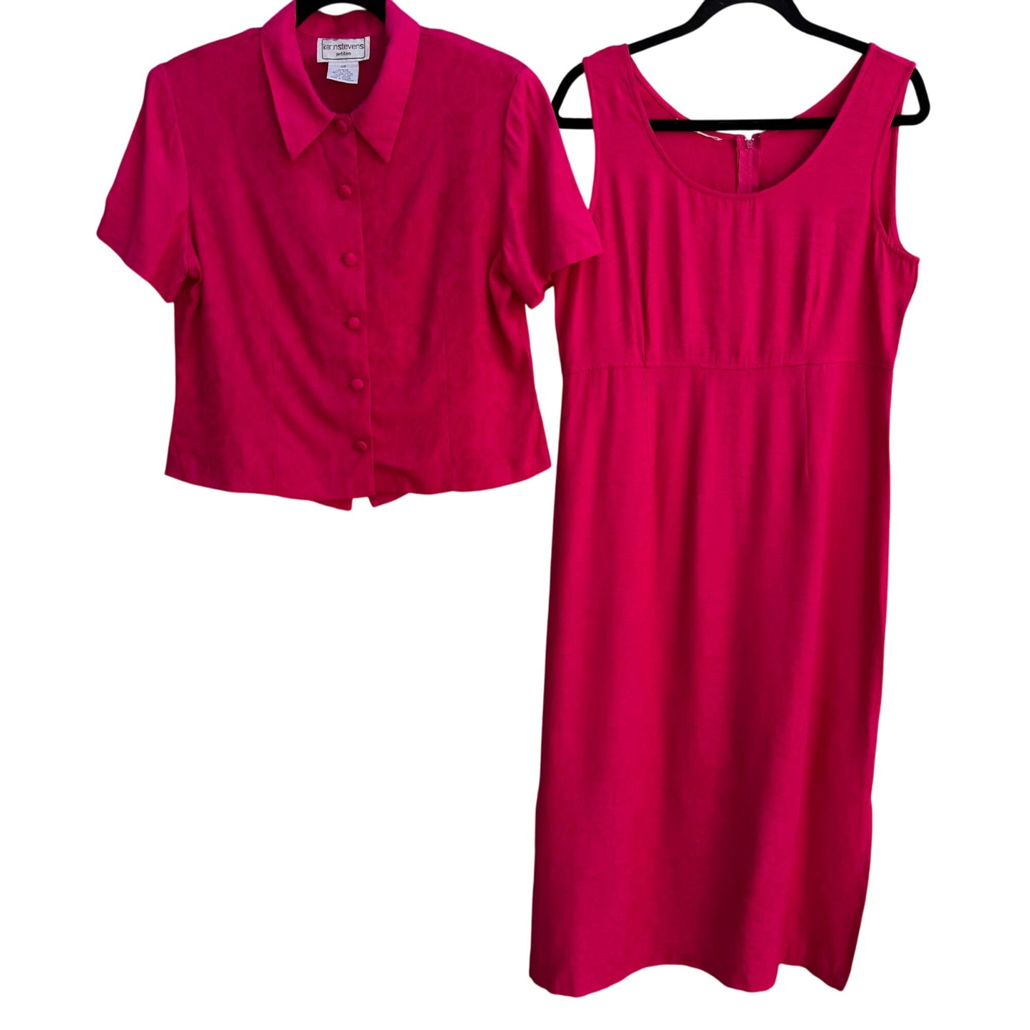 Karin Stevens Petites Vintage 2-Piece Pink Dress & Button-Up Jacket Set 10P