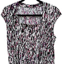 Switch Abstract Brushstroke Square Neck Sleeveless Knit Top Black Magenta Purple Large 3 image