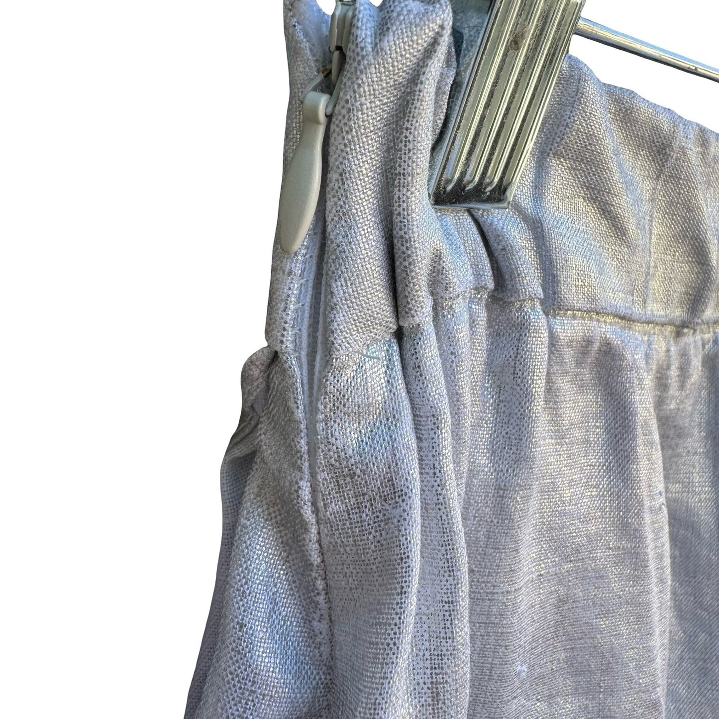 Zara Metallic Silver Ruffle Linen Blend Festival Disco Shiny Micro Mini Skort XS