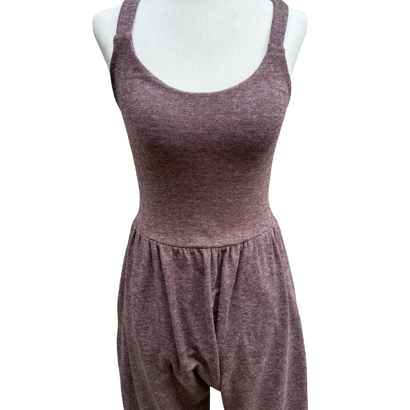 Imbodhi Athleisure Herringbone Knit Harem Jumpsuit Sustainable Yoga Loungewear S