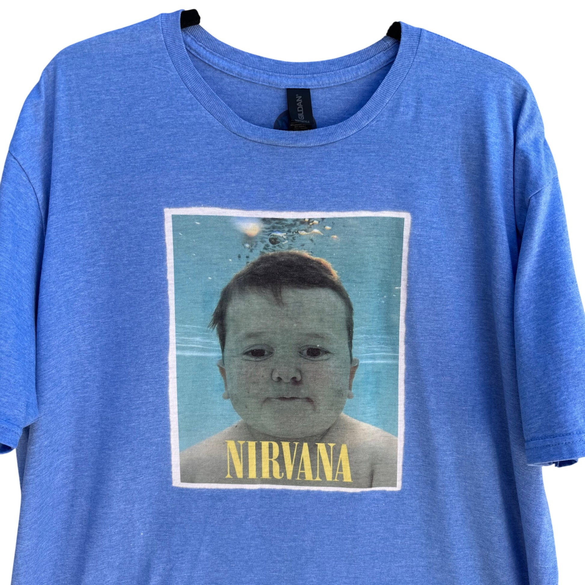 Nirvana Nevermind Spoof Drain The Pool Gildan NYF Beer Shirt Blue Unisex Gildan XL
