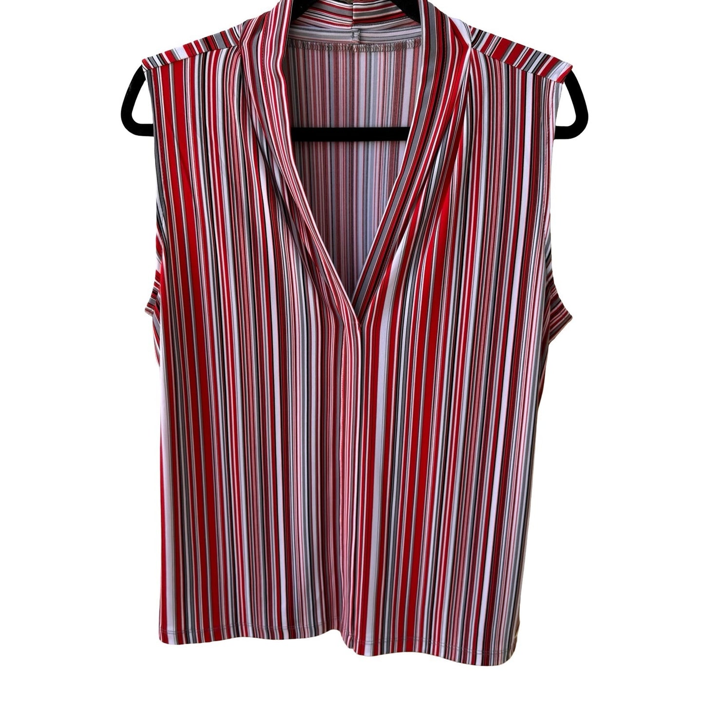 Calvin Klein Minimalist Preppy Nautical Layering Striped Sleeveless Blouse L