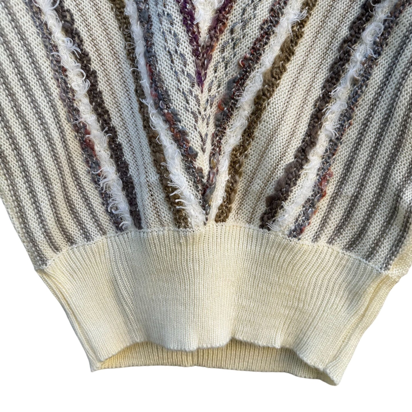 20 Ans By Mariea Kim Vintage Womens V-Neck Knit Chevron Sweater Dolman Sleeve M