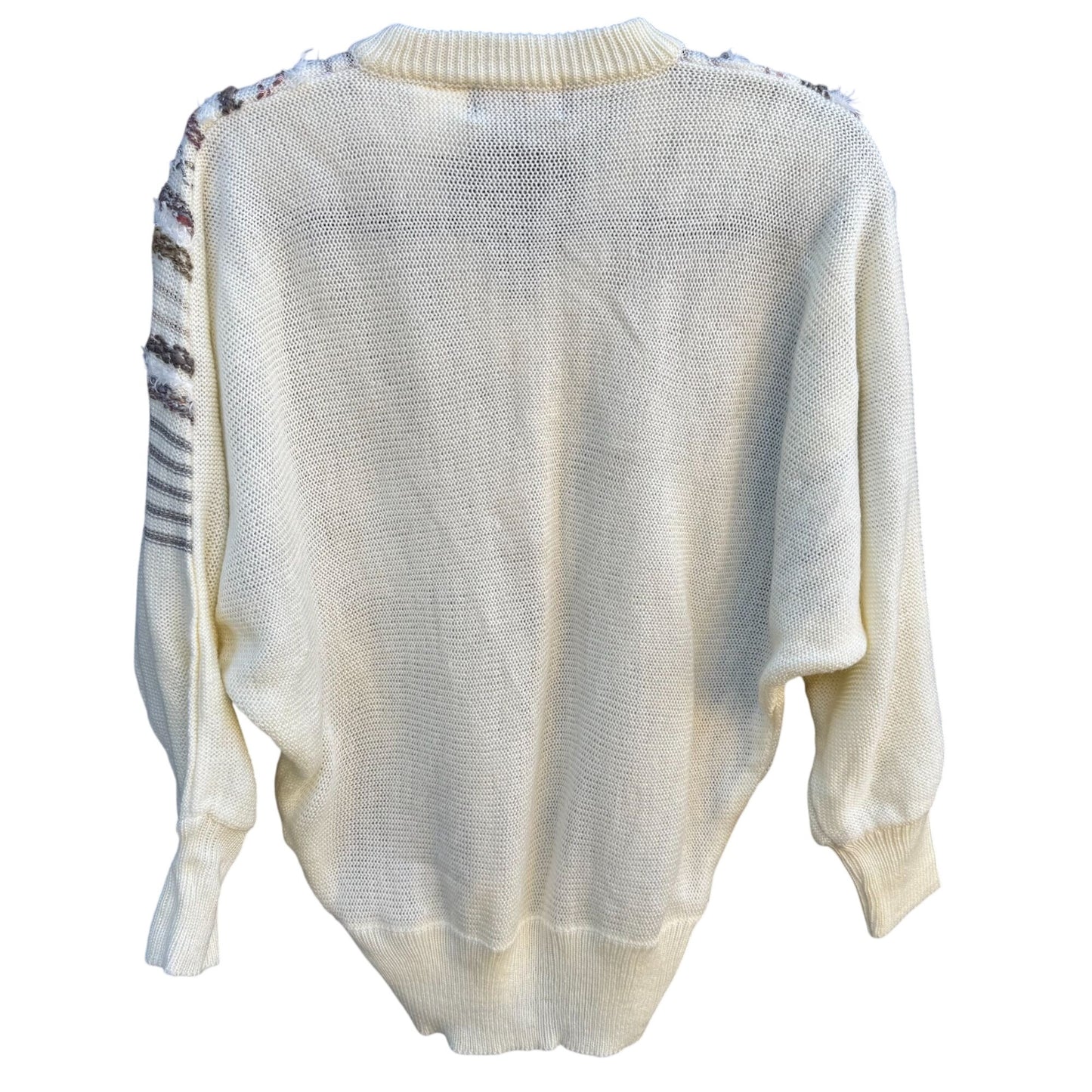 20 Ans By Mariea Kim Vintage Womens V-Neck Knit Chevron Sweater Dolman Sleeve M