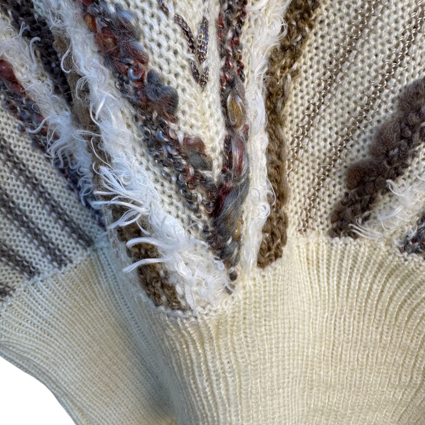 20 Ans By Mariea Kim Vintage Womens V-Neck Knit Chevron Sweater Dolman Sleeve M