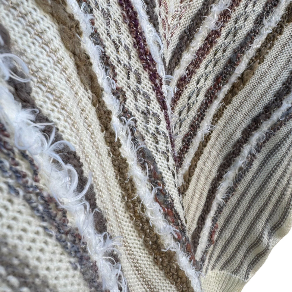 20 Ans By Mariea Kim Vintage Womens V-Neck Knit Chevron Sweater Dolman Sleeve M