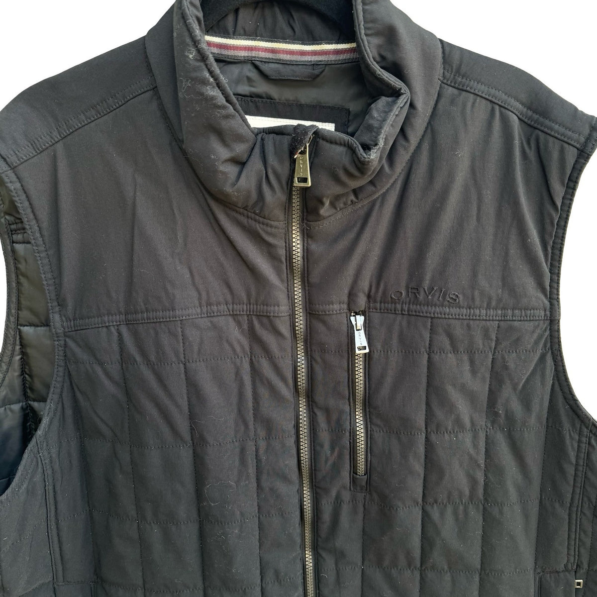 Orvis Quilted Zip Puffer Gorpcore Outdoor Utility Hiking Vest Black Mens XXL