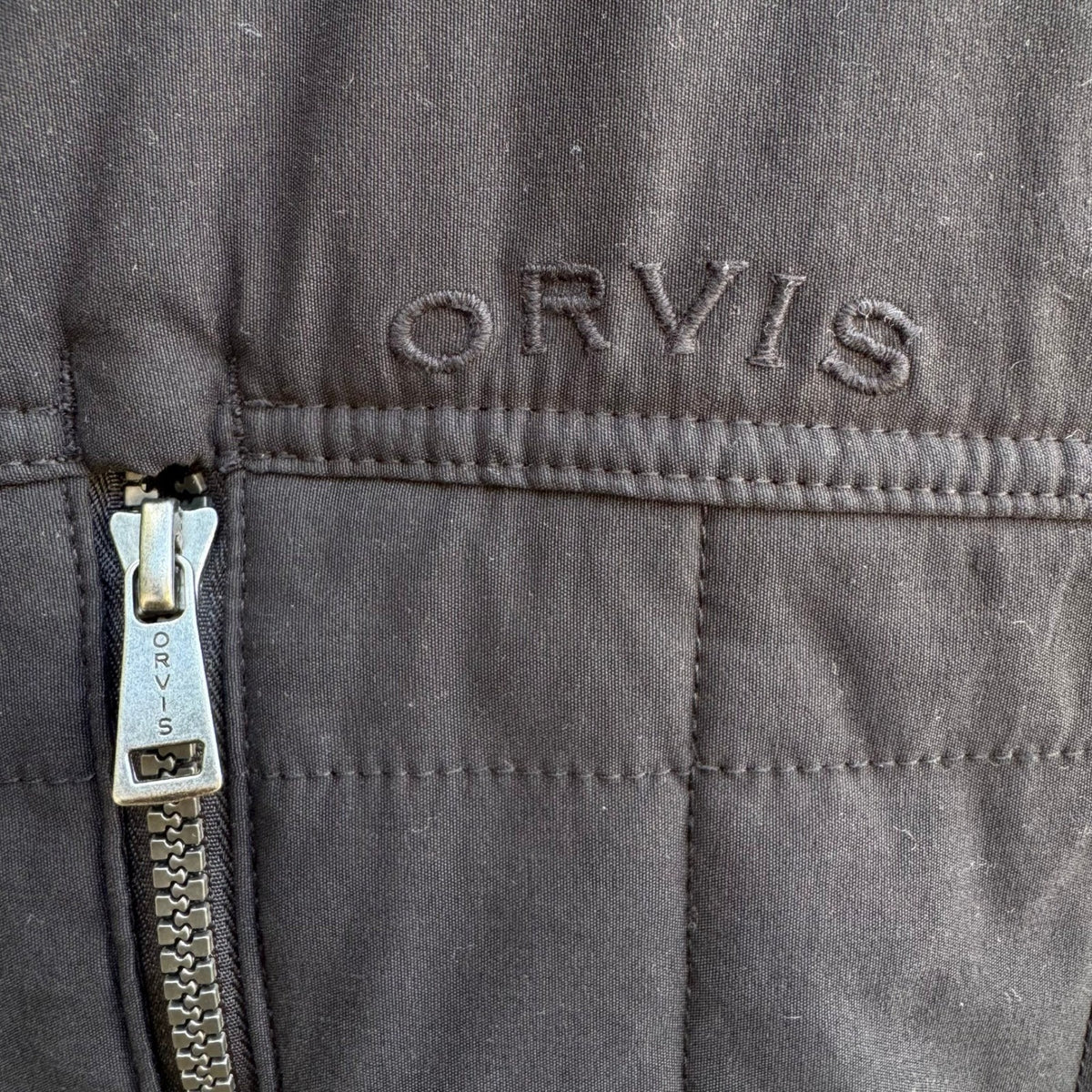 Orvis Quilted Zip Puffer Gorpcore Outdoor Utility Hiking Vest Black Mens XXL