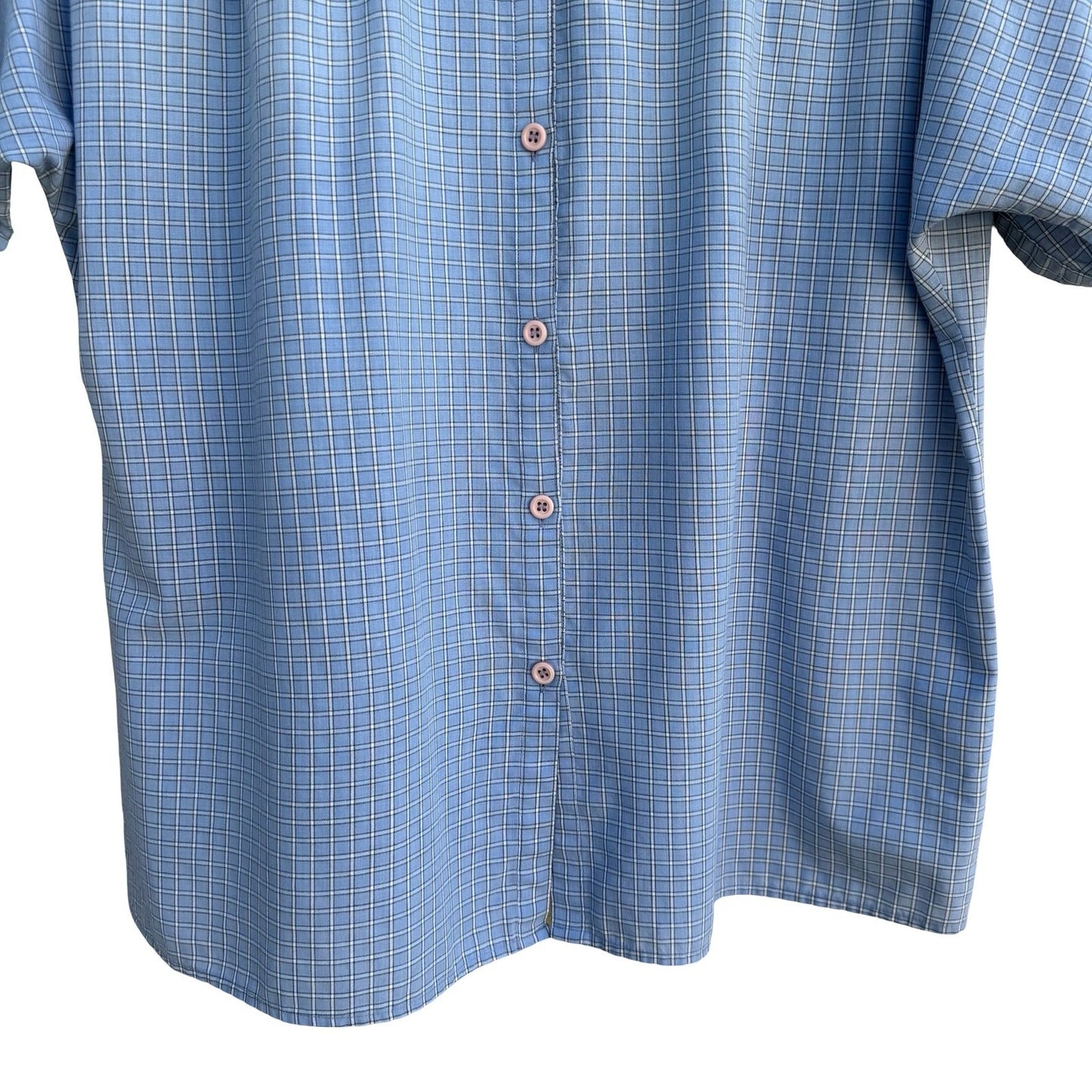 ACT III Vintage 80s Blue Plaid Button Shirt Gathered Yoke 16 Coastal Grandma
