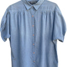 Switch ACT III Vintage 80s Blue Plaid Button Shirt Gathered Yoke 16 Coastal Grandma 3 image