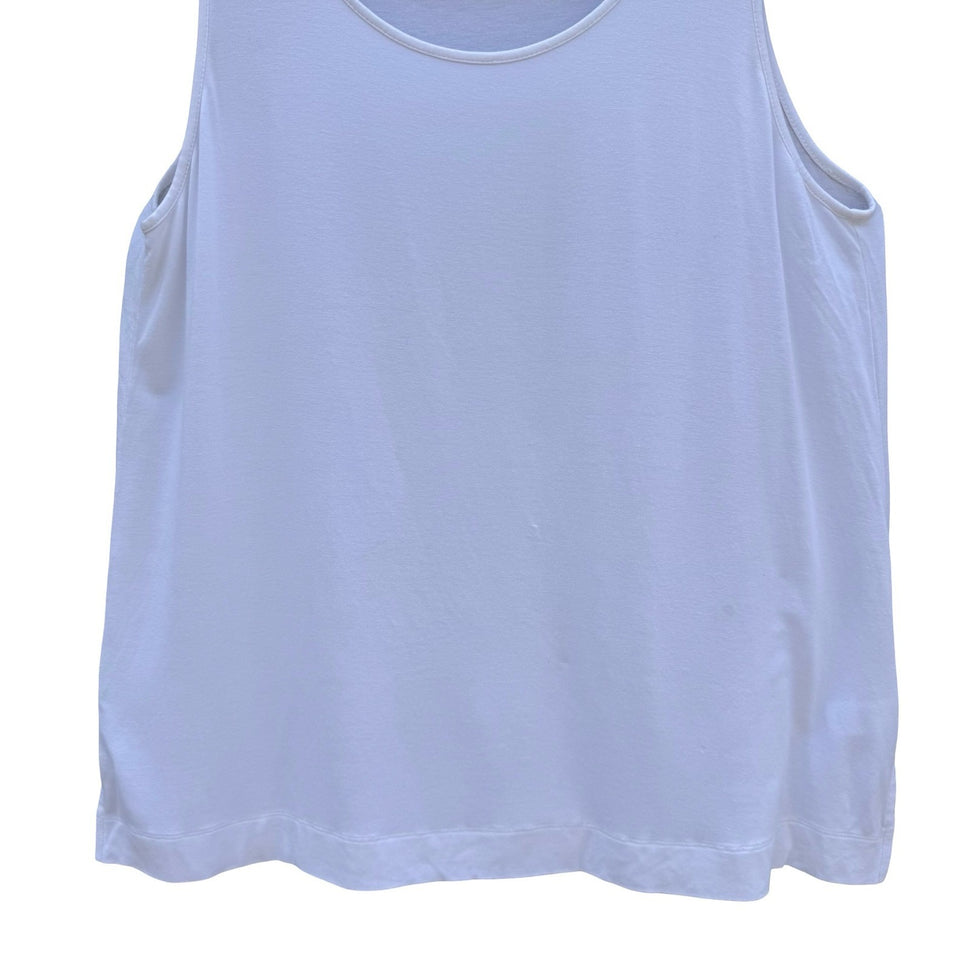 J. Jill Wearever White Scoop Neck Tank Top Sleeveless Rayon Stretch Size M