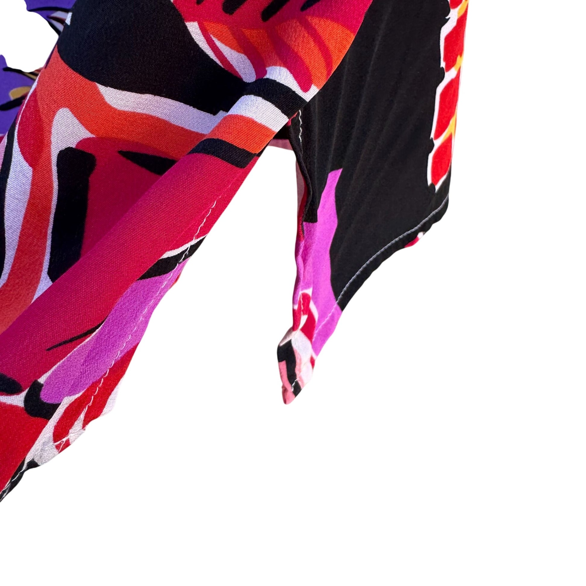 Bob Mackie Wearable Art Vintage Silk Vibrant Cat Bird Fish Print Shirt Blouse M