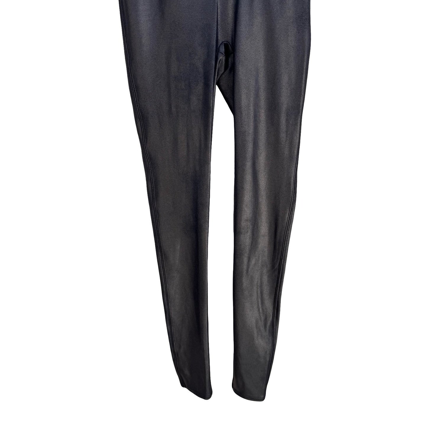 Spanx Mama Faux Leather Edgy Leggings Black Maternity Over the Belly S 20201R