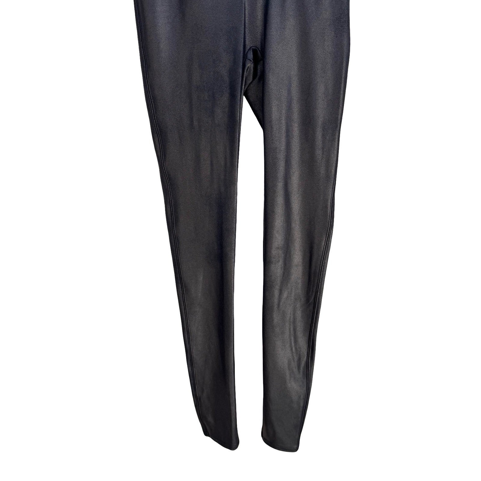 Spanx Mama Faux Leather Edgy Leggings Black Maternity Over the Belly S 20201R