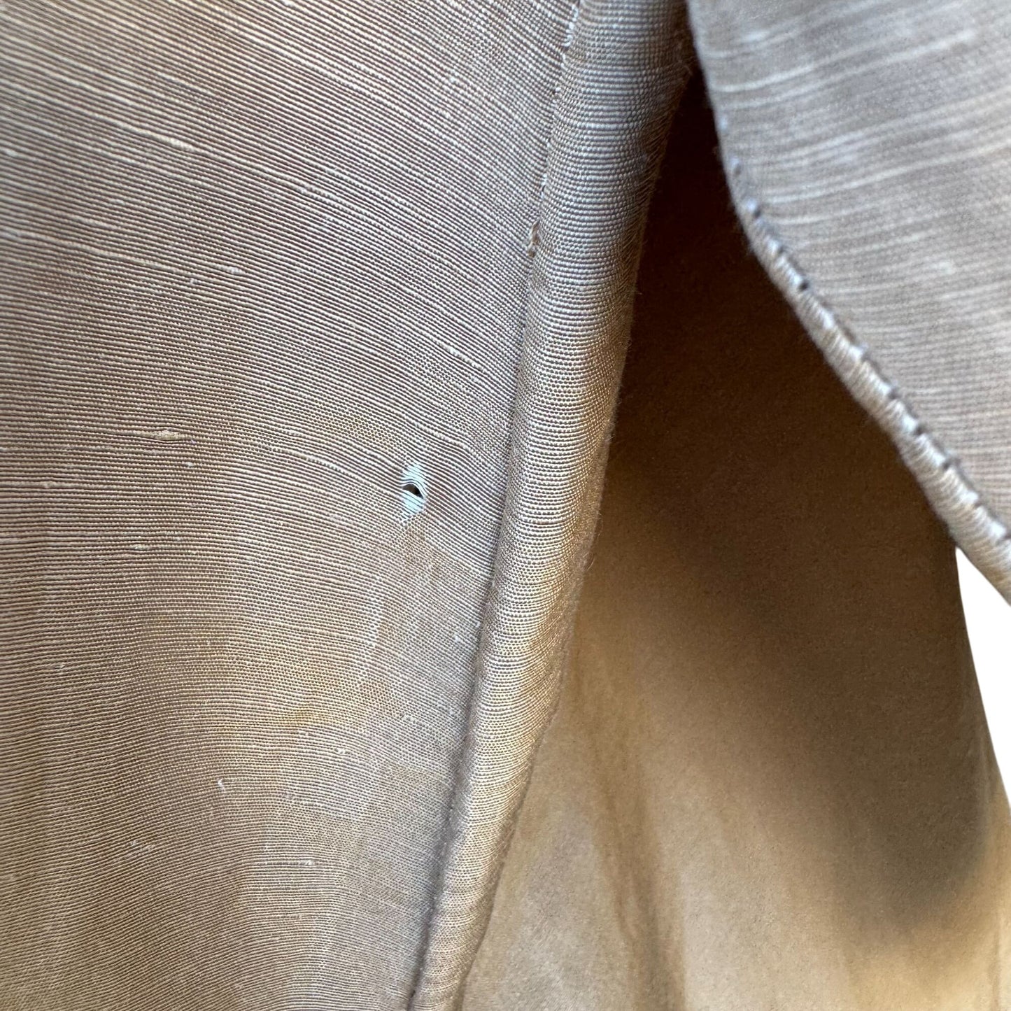 Donna Karan New York Vintage Linen Silk Blend Beige Long-Sleeve Tunic Blouse Shirt