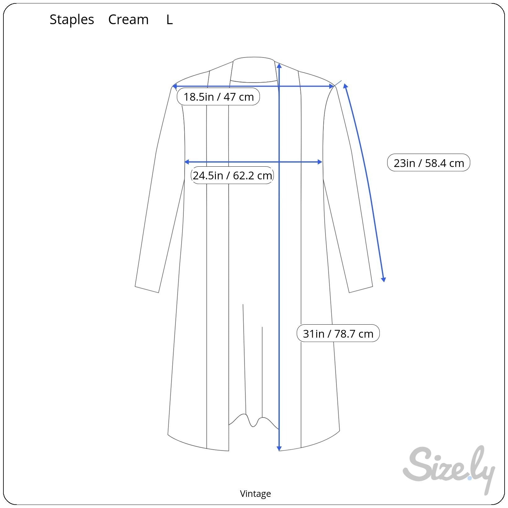 Staples Vintage Womens Ribbed Polyester Blend Long Sleeve Open Front Cream Cardigan