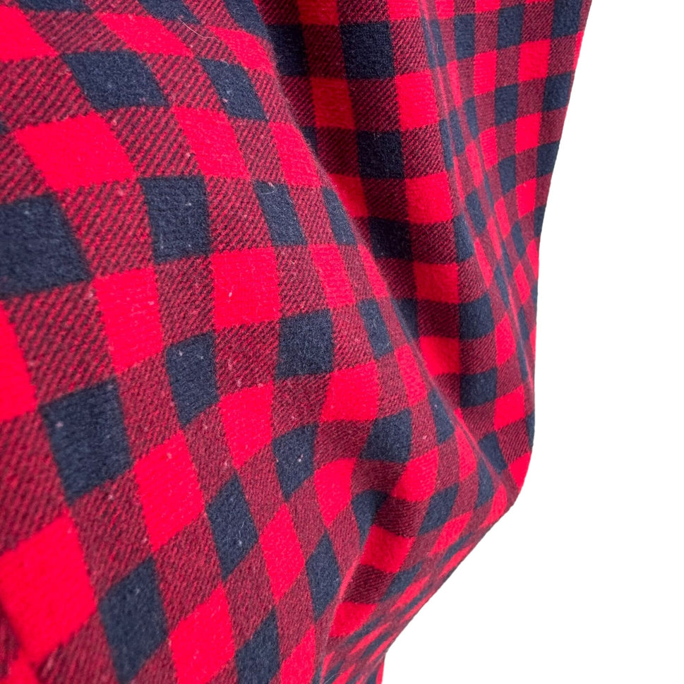 Nautica Sleepwear Mens Red Black Plaid Flannel Elastic Waist Pajama Pants - M