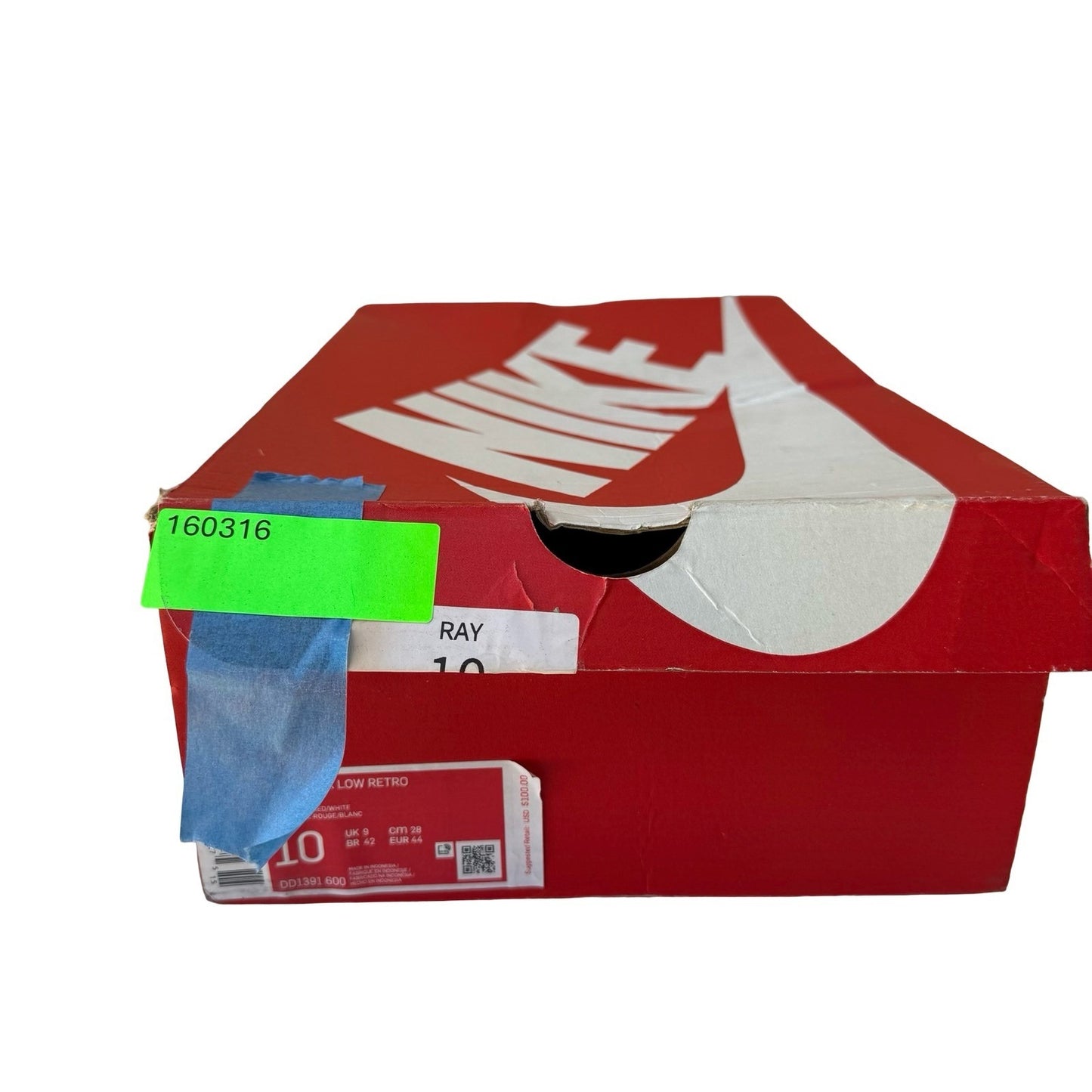 Nike Dunk Low Retro University Red White DD1391-600 Mens 10 BTTY St Johns Red