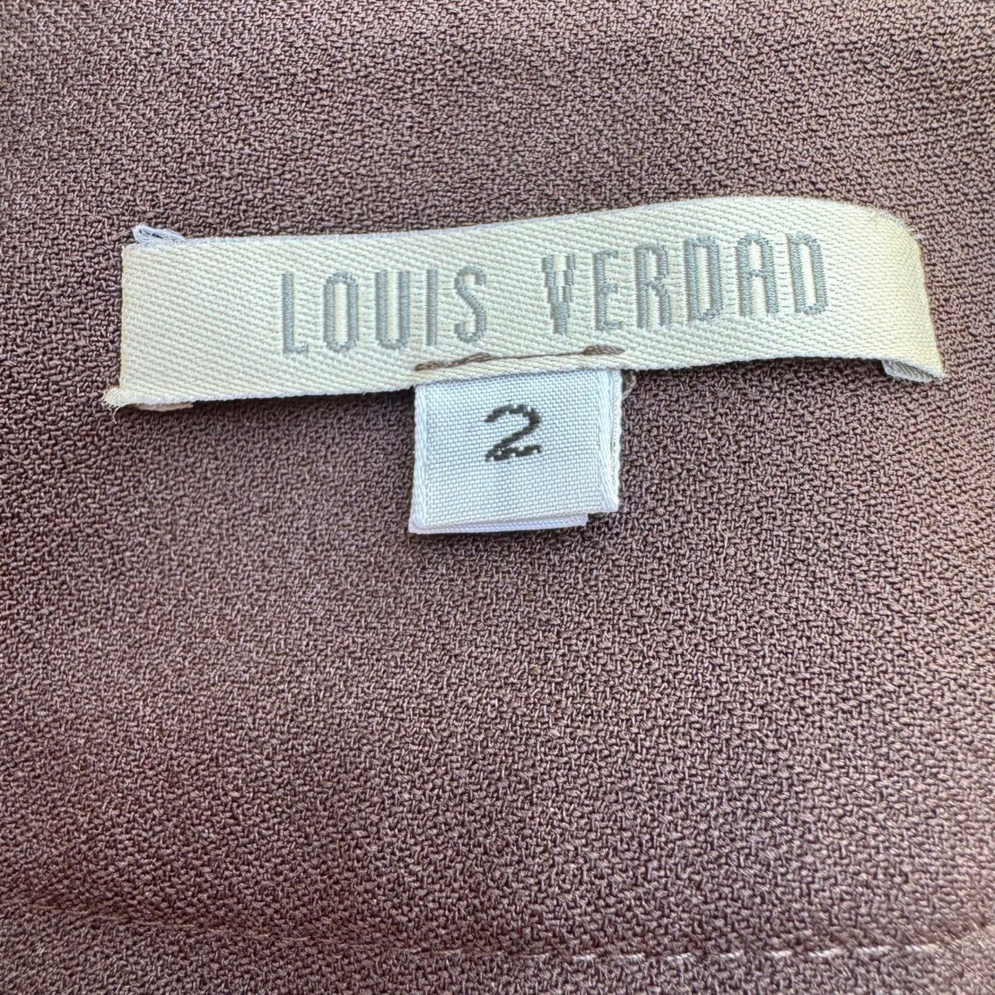 Louis Verdad Y2K Minimalist Professional Brown Flare Leg Wide Waistband Pant 2