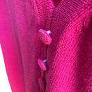 Switch Imagio Vintage Womens Pink Button Tight Knit Short Sleeve Cardigan Sweater XL 3 image
