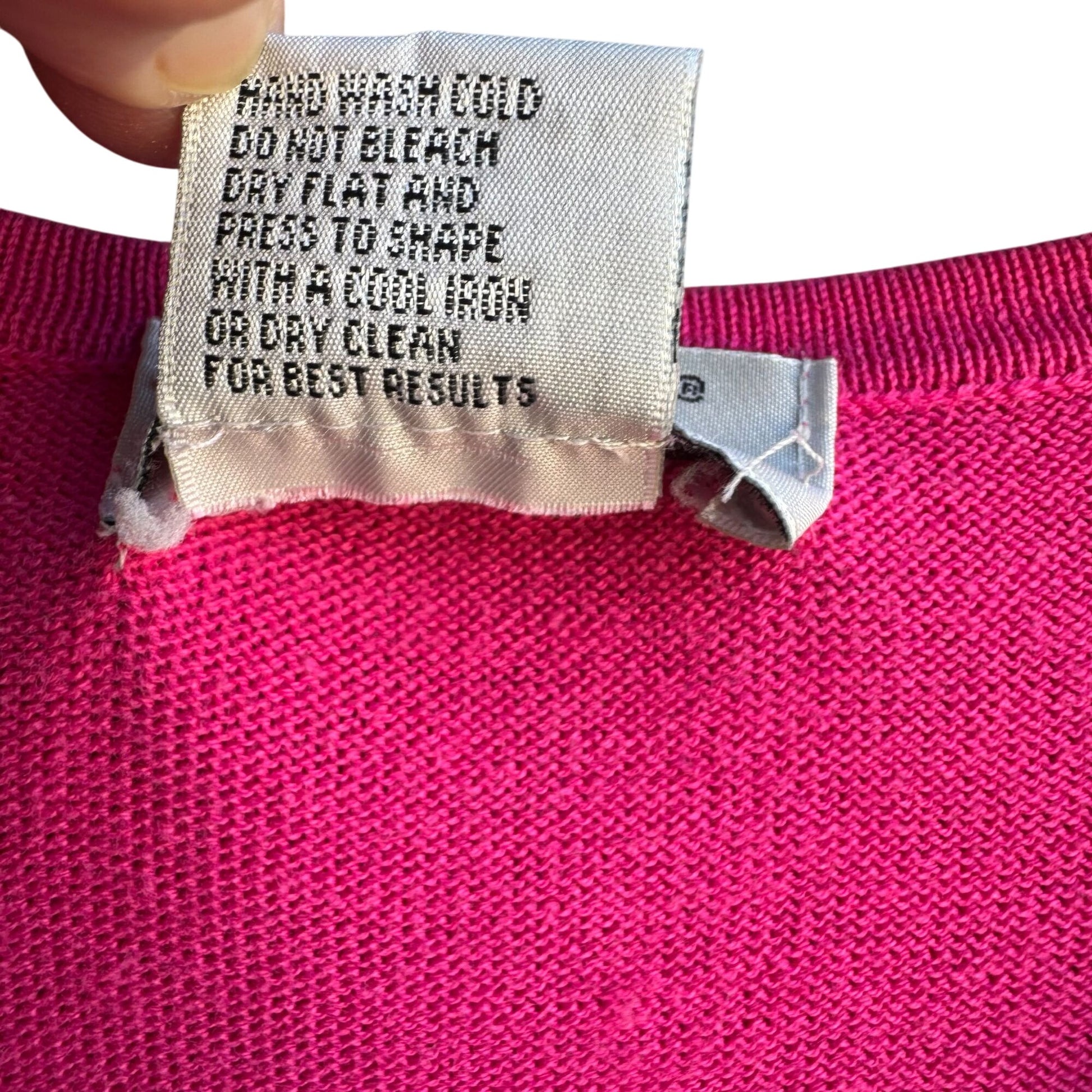 Imagio Vintage Womens Pink Button Tight Knit Short Sleeve Cardigan Sweater XL