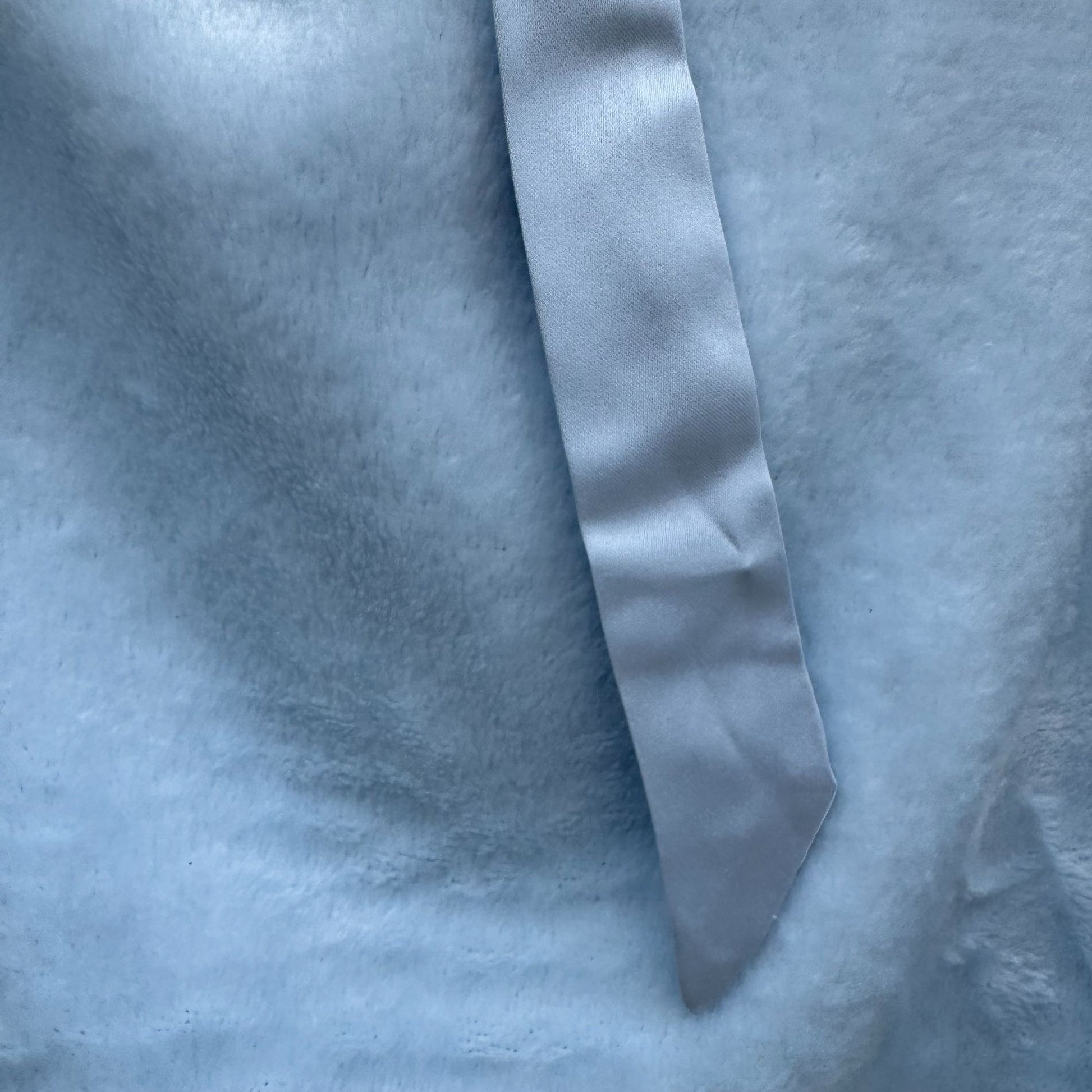 Lauren Conrad Blue Fuzzy Woobie Hoodie Sweatshirt Satin Drawstring Cozy Womens M