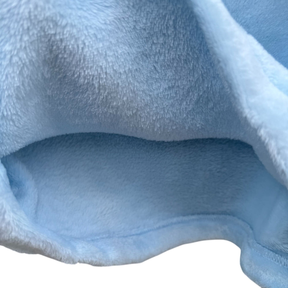 Lauren Conrad Blue Fuzzy Woobie Hoodie Sweatshirt Satin Drawstring Cozy Womens M