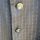 Switch Morvati Italian Mens Super 100s Wool Gray Pinstripe Pearlized Buttons Blazer 50L 3 image