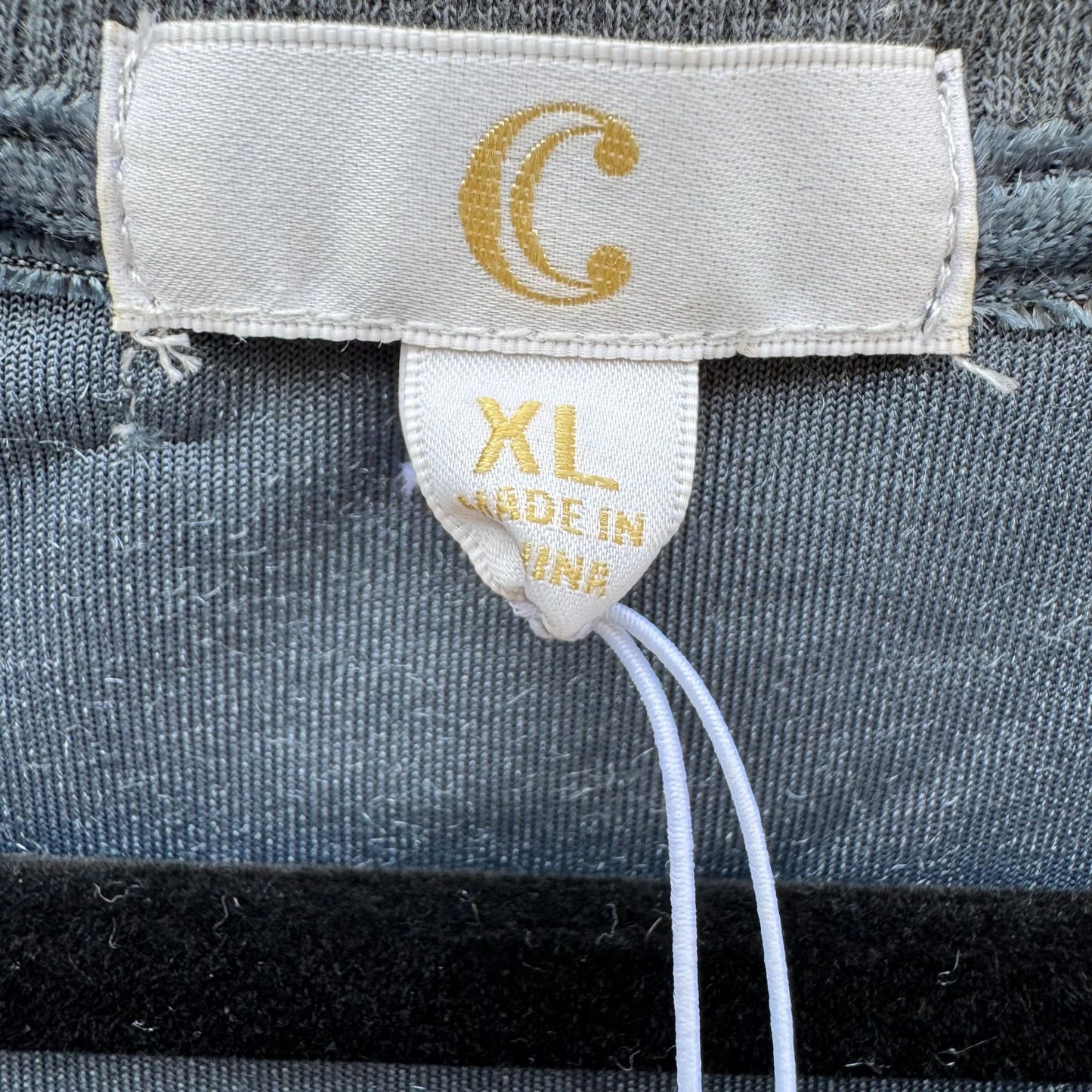 Charming Charlie Crushed Velvet Long Sleeve Top Ruffle Sleeve Fairytale Frost XL