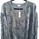 Switch Charming Charlie Crushed Velvet Long Sleeve Top Ruffle Sleeve Fairytale Frost XL 3 image