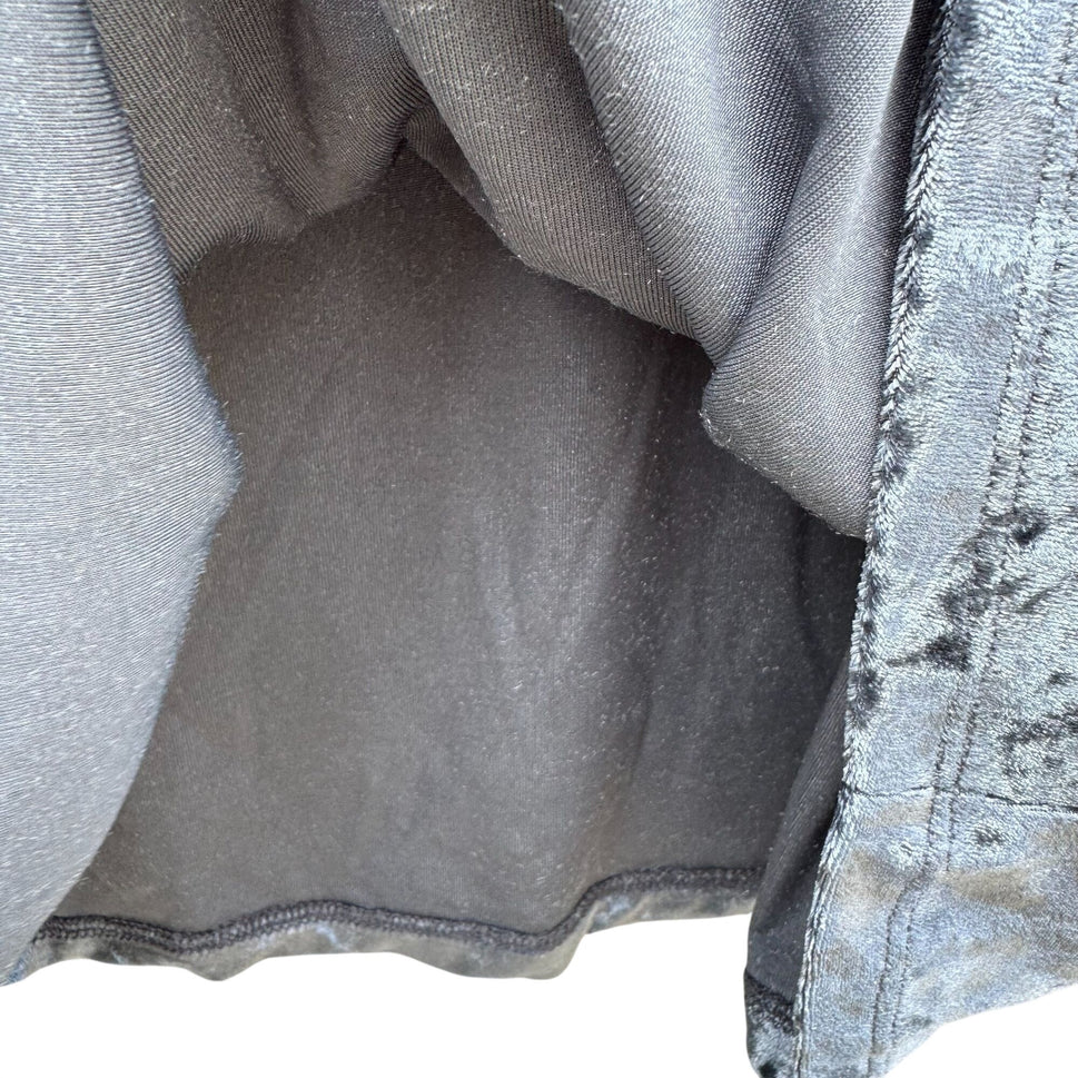 Charming Charlie Crushed Velvet Long Sleeve Top Ruffle Sleeve Fairytale Frost XL