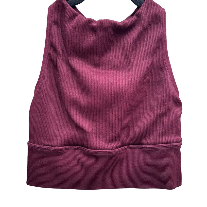 Betsey Johnson Performance Ribbed Racerback Crop Top M Gym Yoga Workout Gorpcore
