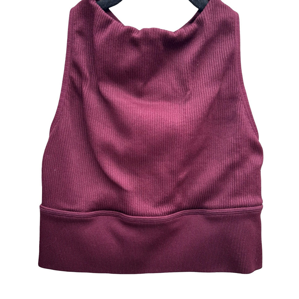 Betsey Johnson Performance Ribbed Racerback Crop Top M Gym Yoga Workout Gorpcore