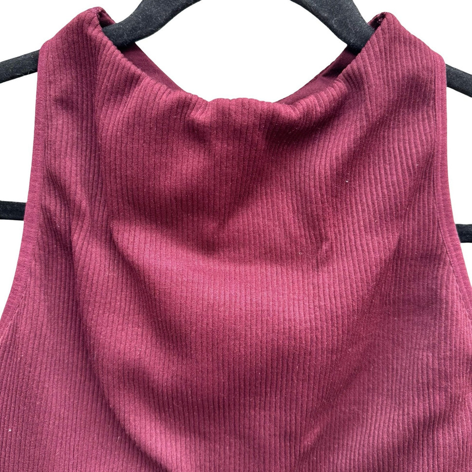 Betsey Johnson Performance Ribbed Racerback Crop Top M Gym Yoga Workout Gorpcore