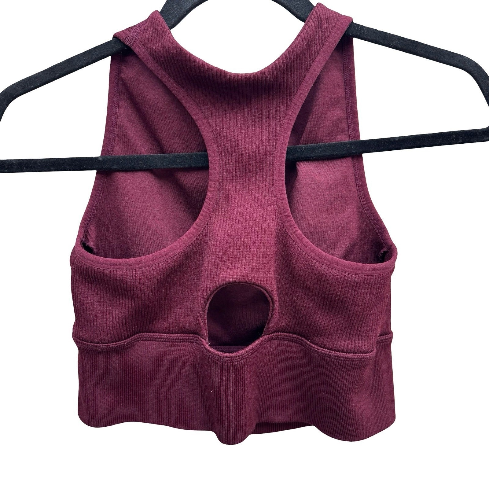 Betsey Johnson Performance Ribbed Racerback Crop Top M Gym Yoga Workout Gorpcore