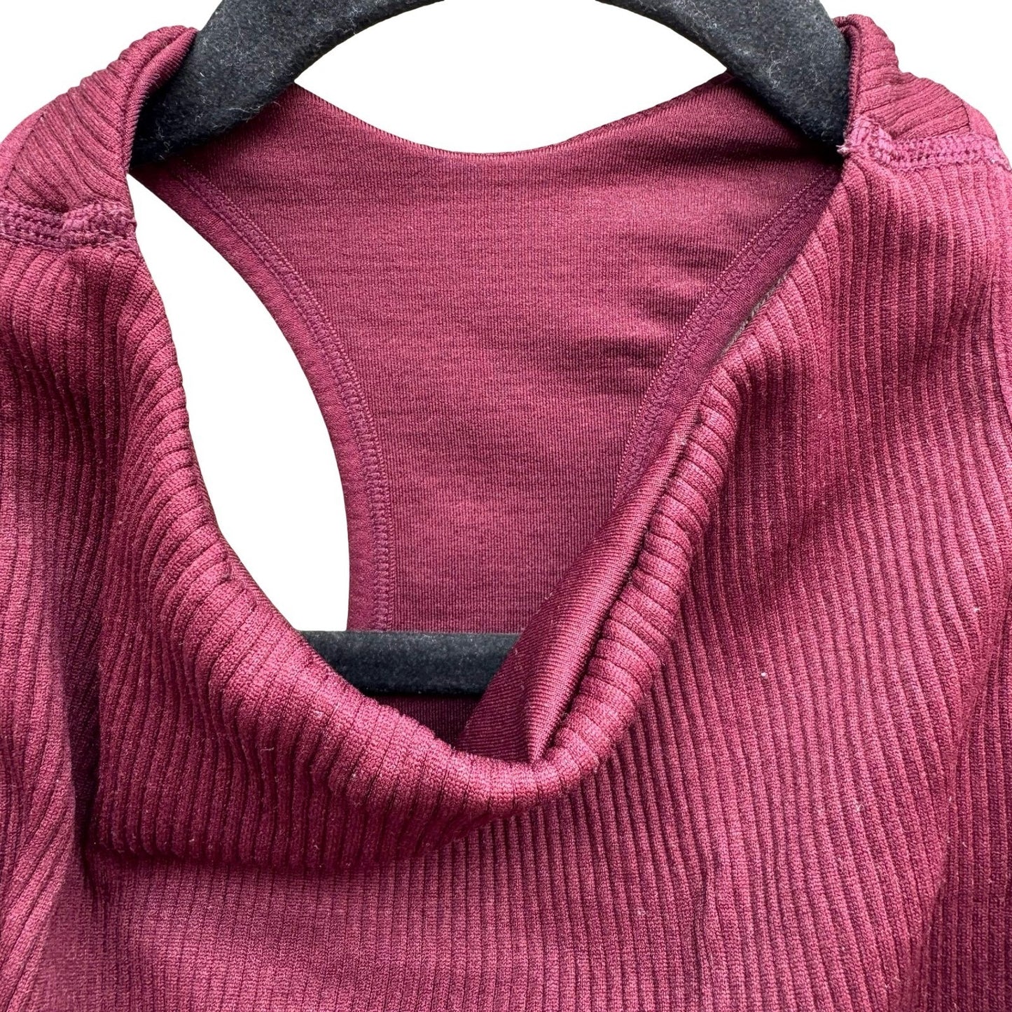 Betsey Johnson Performance Ribbed Racerback Crop Top M Gym Yoga Workout Gorpcore