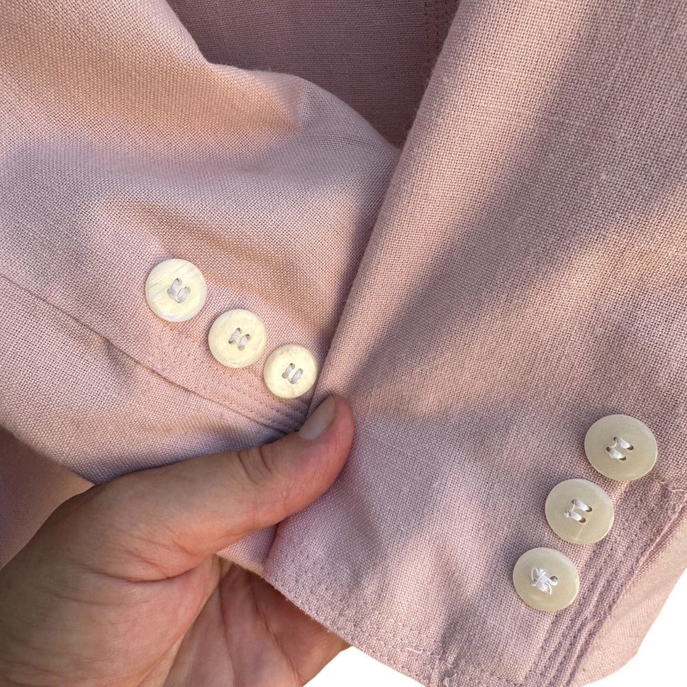 Bentley Vintage 80s Womens Pastel Pink Double-Breasted Preppy Blazer Jacket 6