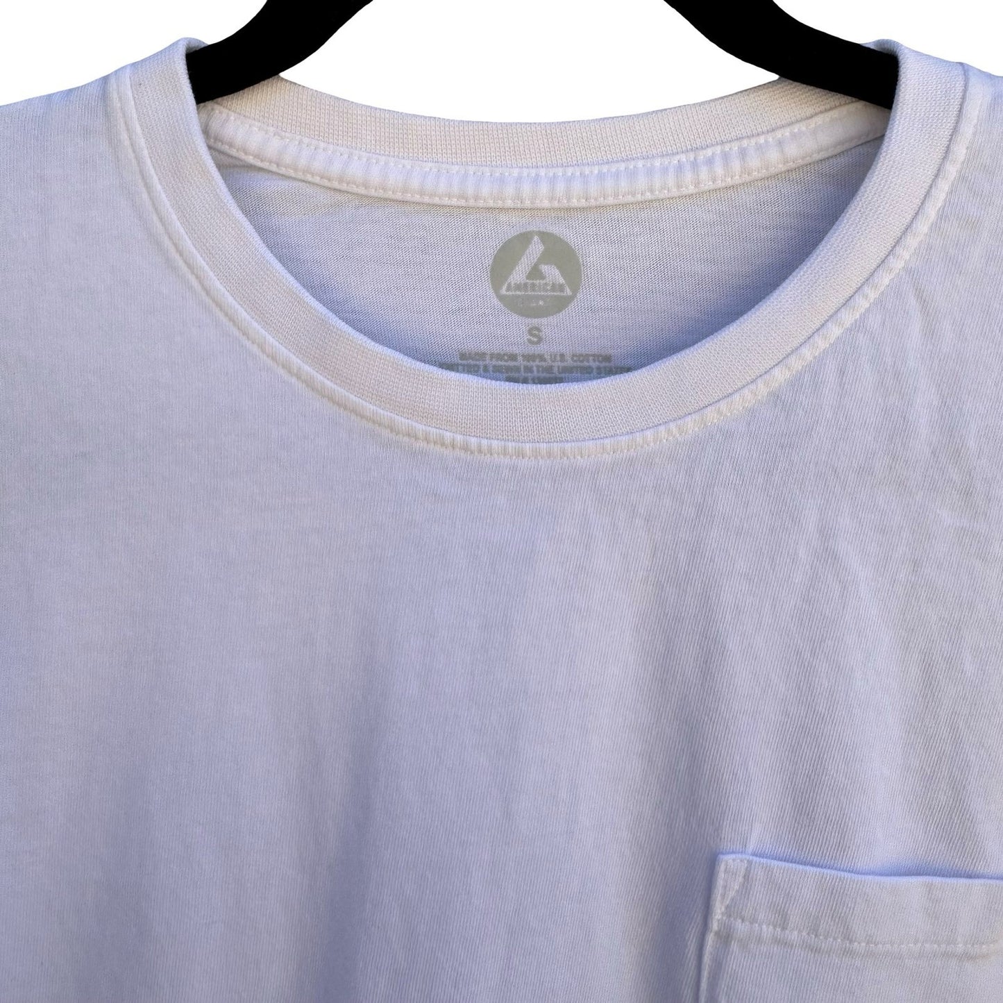 American Giant Minimalist Pocket Tee 100% US Sustainable Cotton White Womens S