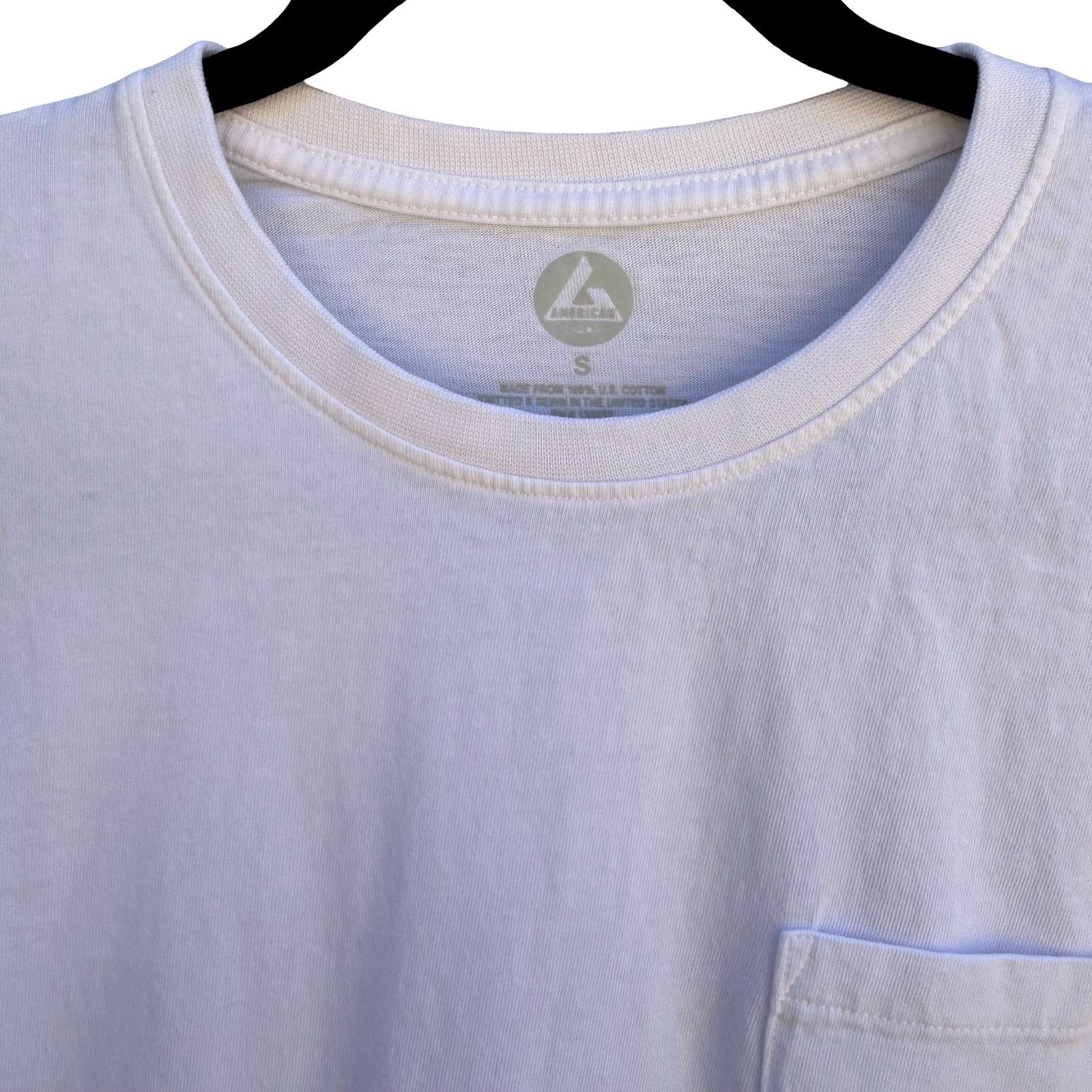 American Giant Minimalist Pocket Tee 100% US Sustainable Cotton White Womens S