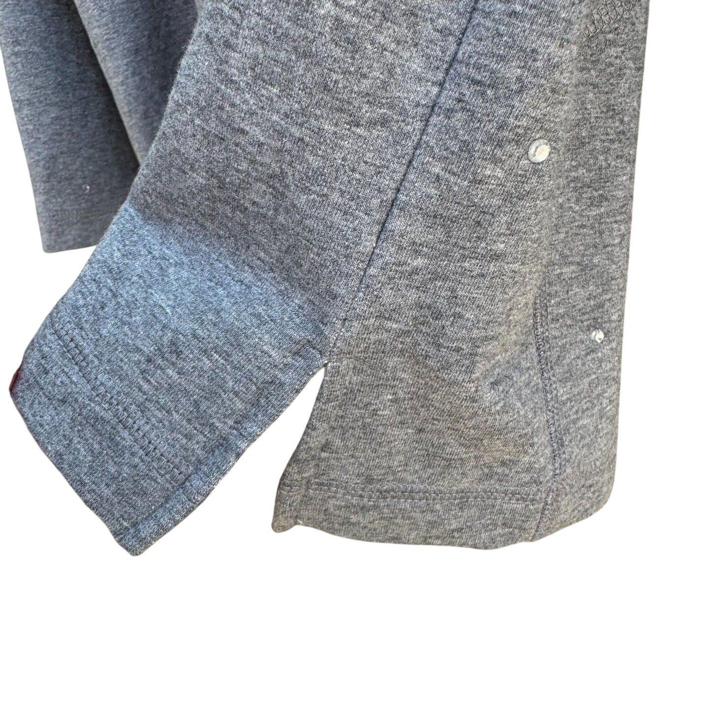 The Quacker Factory Womens Gray Rhinestone Embellished Pocket Zip Jacket New S