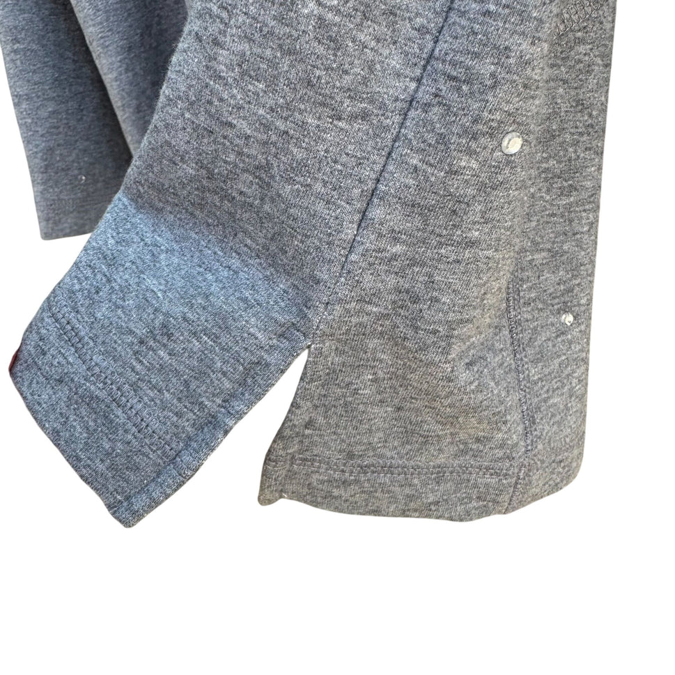 The Quacker Factory Womens Gray Rhinestone Embellished Pocket Zip Jacket New S