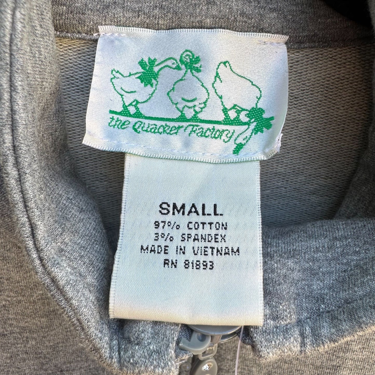 The Quacker Factory Womens Gray Rhinestone Embellished Pocket Zip Jacket New S