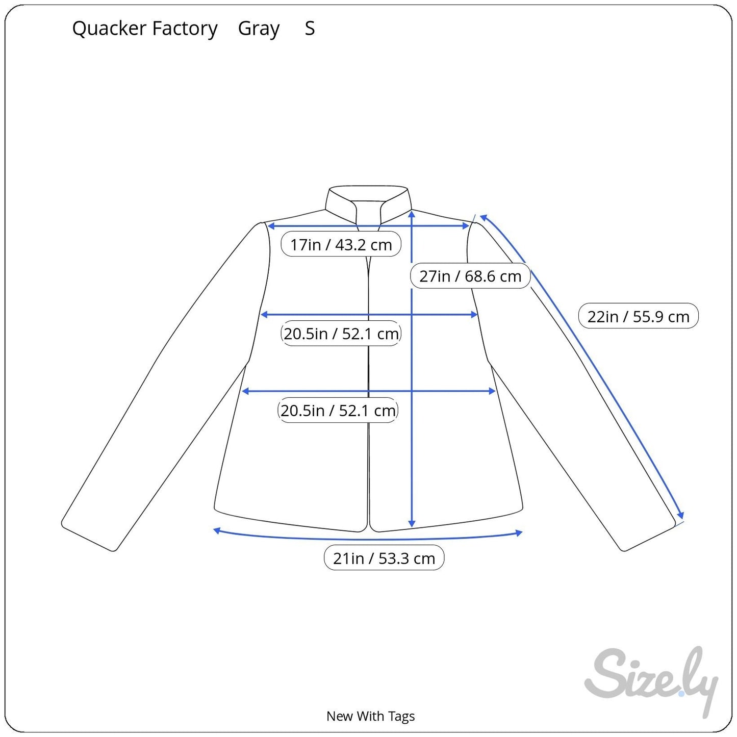 The Quacker Factory Womens Gray Rhinestone Embellished Pocket Zip Jacket New S