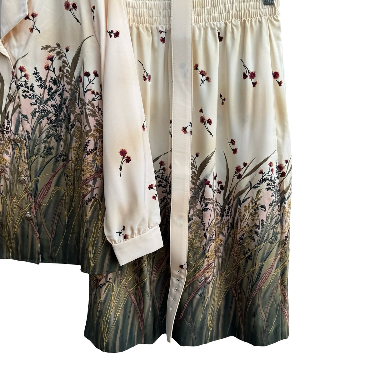 Maggie Sweet Cottagecore 90s Floral Windswept 3pc Skirt Blouse Cardigan Set S