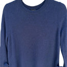 Switch Halogen 100% Cashmere Side Tie Bow Old Money Minimalist Sweater Womens M Navy 3 image