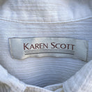 Switch Karen Scott Vintage Womens Button-Up White Woven Long Roll Tab Sleeve Shirt S 2 image
