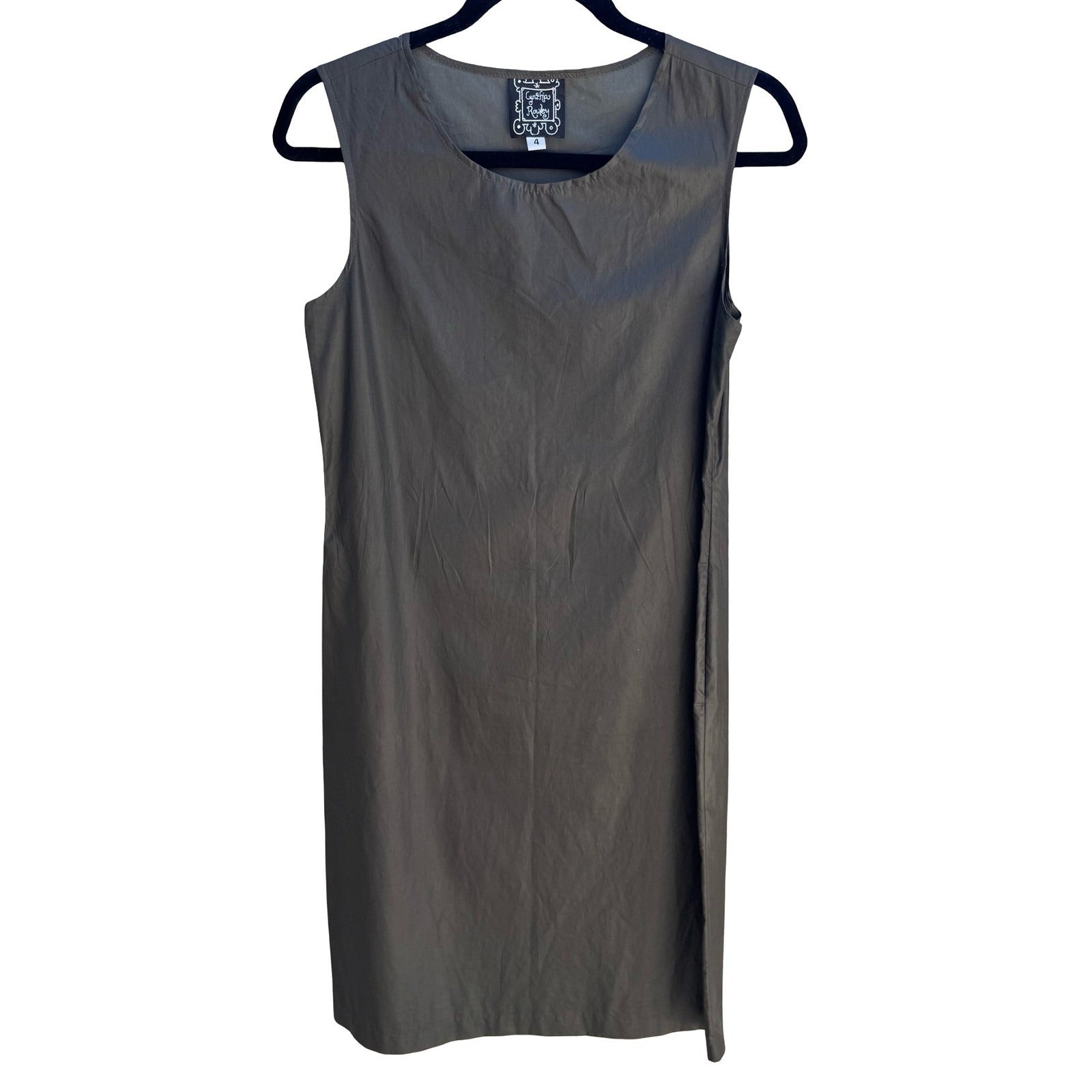 Cynthia Rowley Minimalist Utility Earthy Sleek Modernist Shift Dress Green 4