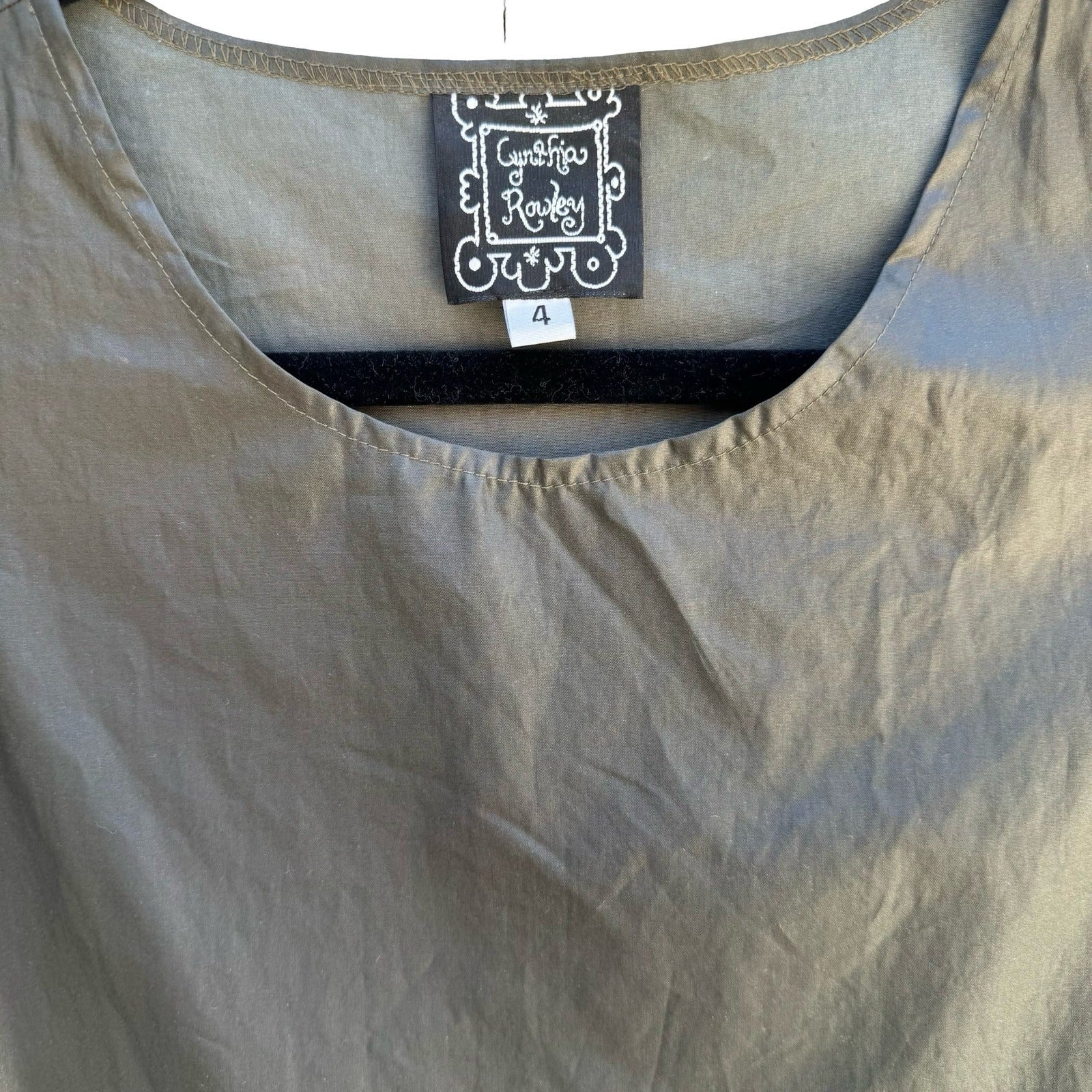 Cynthia Rowley Minimalist Utility Earthy Sleek Modernist Shift Dress Green 4